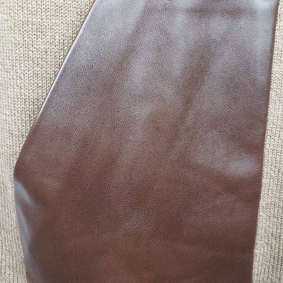 J.Crew Brown Factory Merino Leather Pocket tunic S - Picture 4 of 4